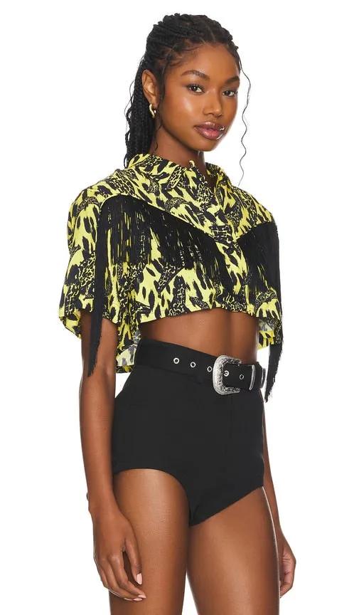 FIORUCCI Banimalier Fringe Shirt in Yellow