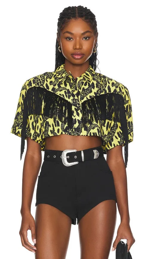 FIORUCCI Banimalier Fringe Shirt in Yellow