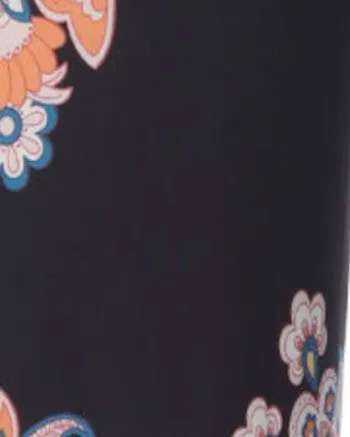 Floral Paisley Printed Palazzo Pants | Black