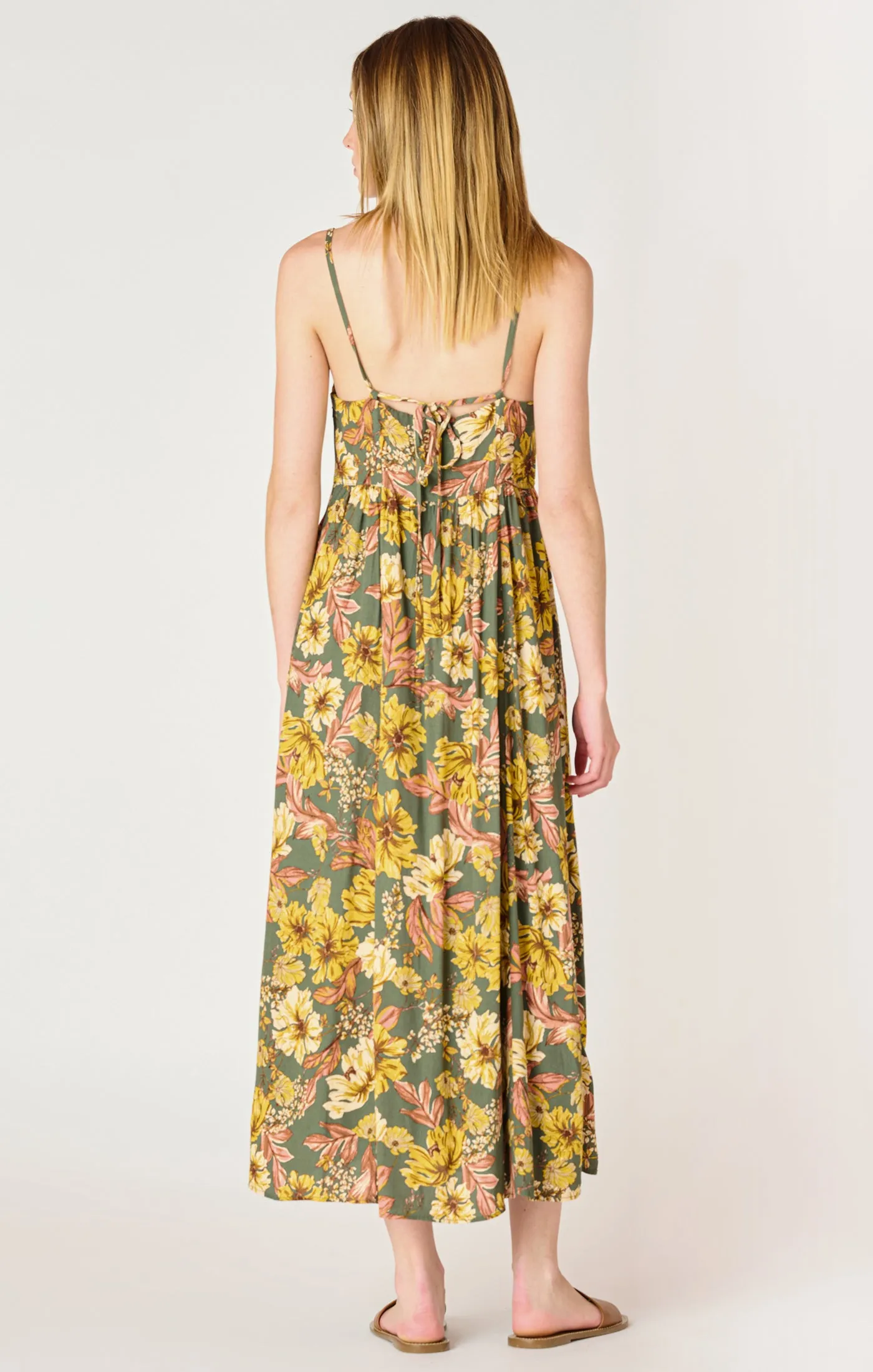 Floral Tie Back Midi Dress