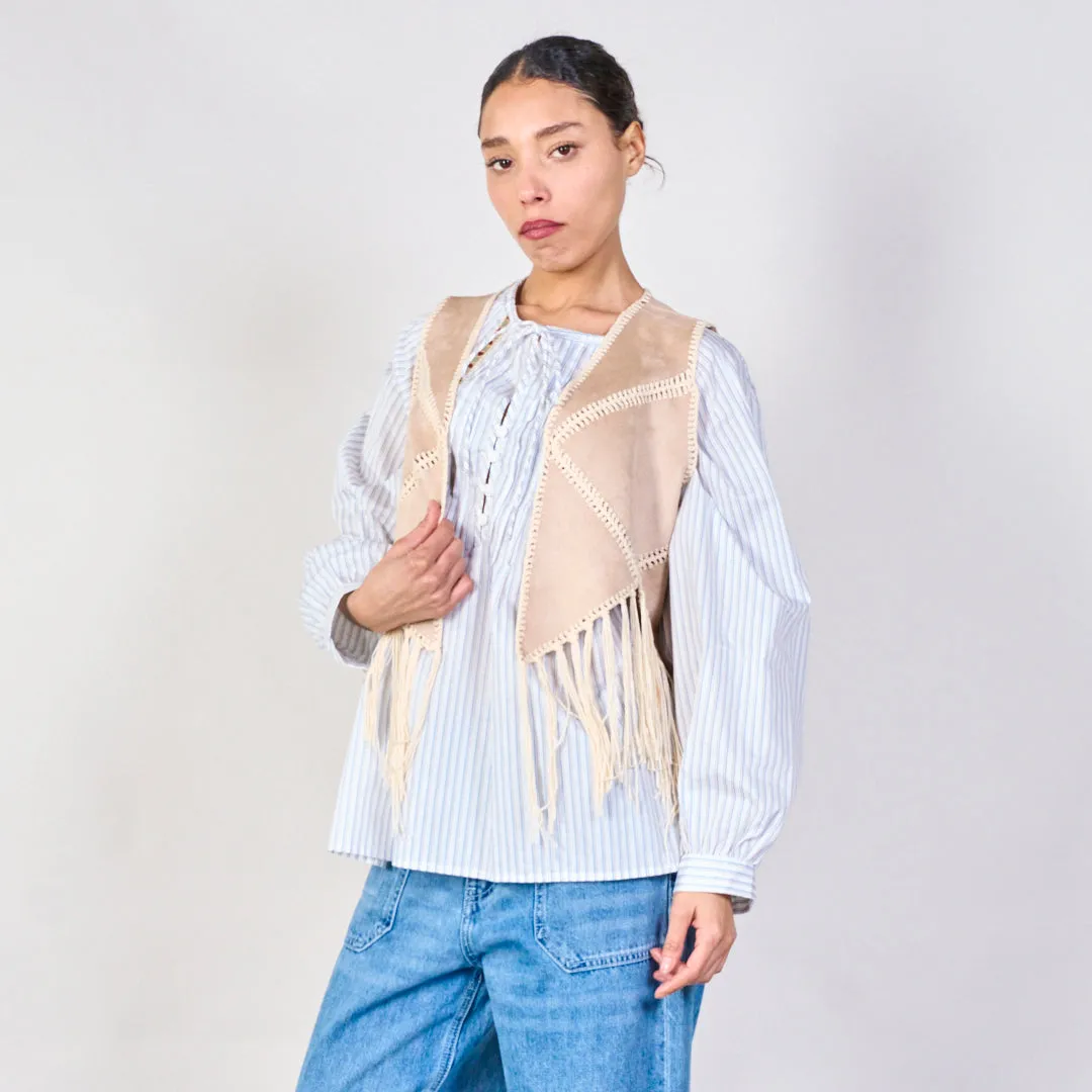 Fringe detail sleeveless vest wholesale