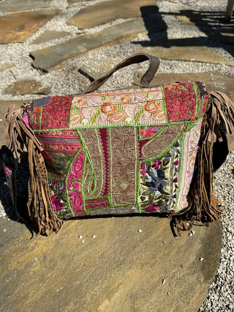 Gypsy Cheetah Fringed Bag