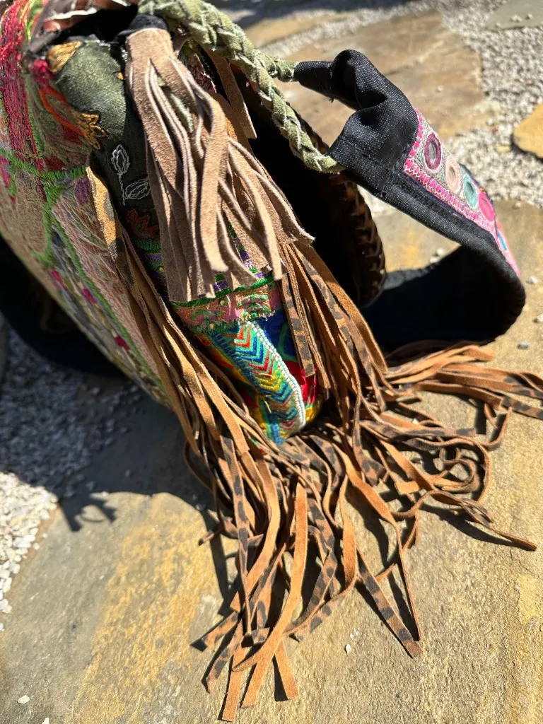 Gypsy Cheetah Fringed Bag