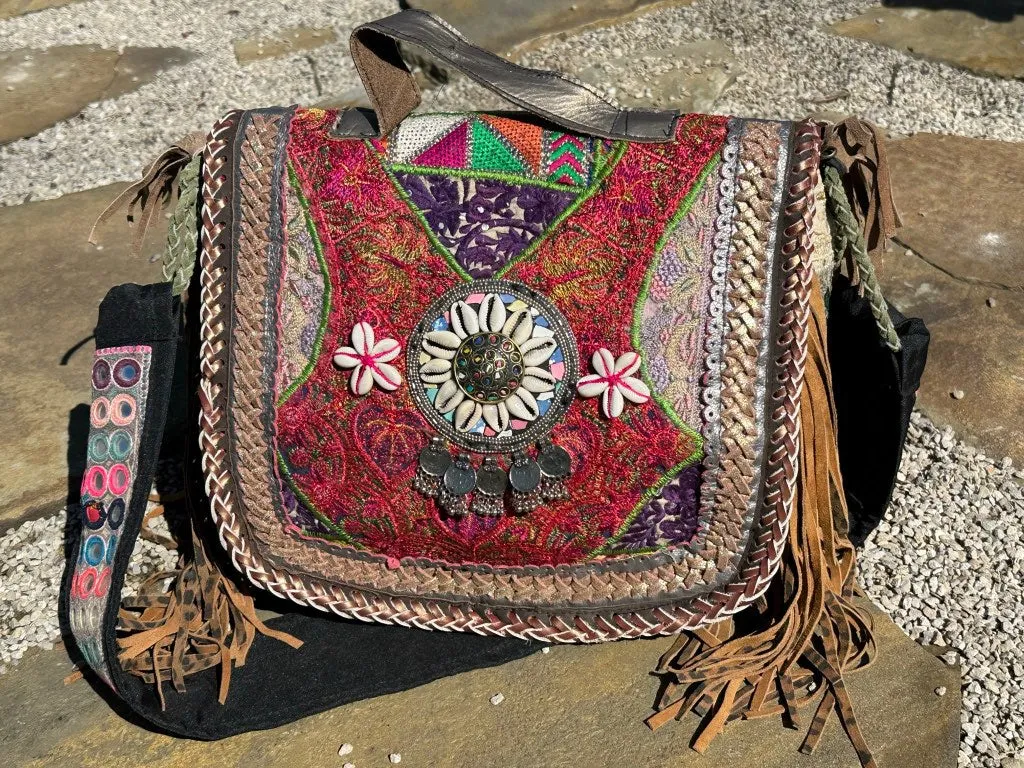 Gypsy Cheetah Fringed Bag