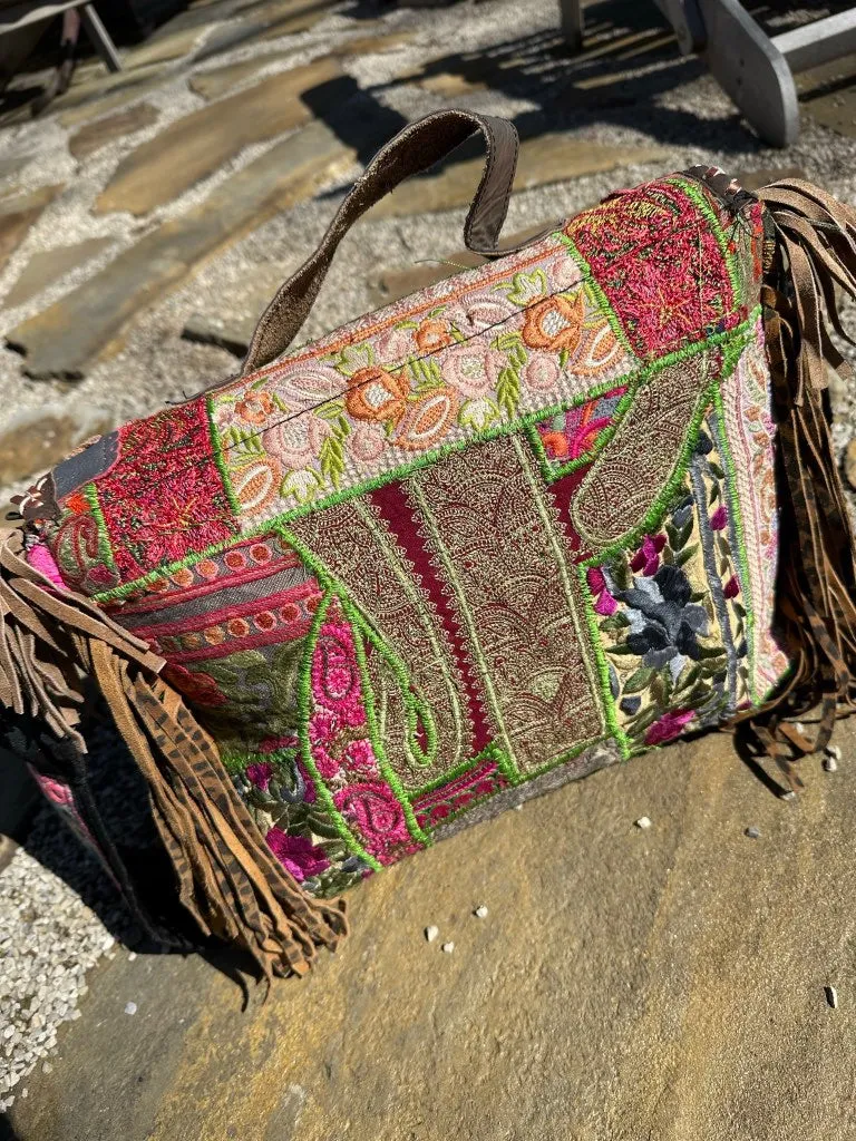 Gypsy Cheetah Fringed Bag
