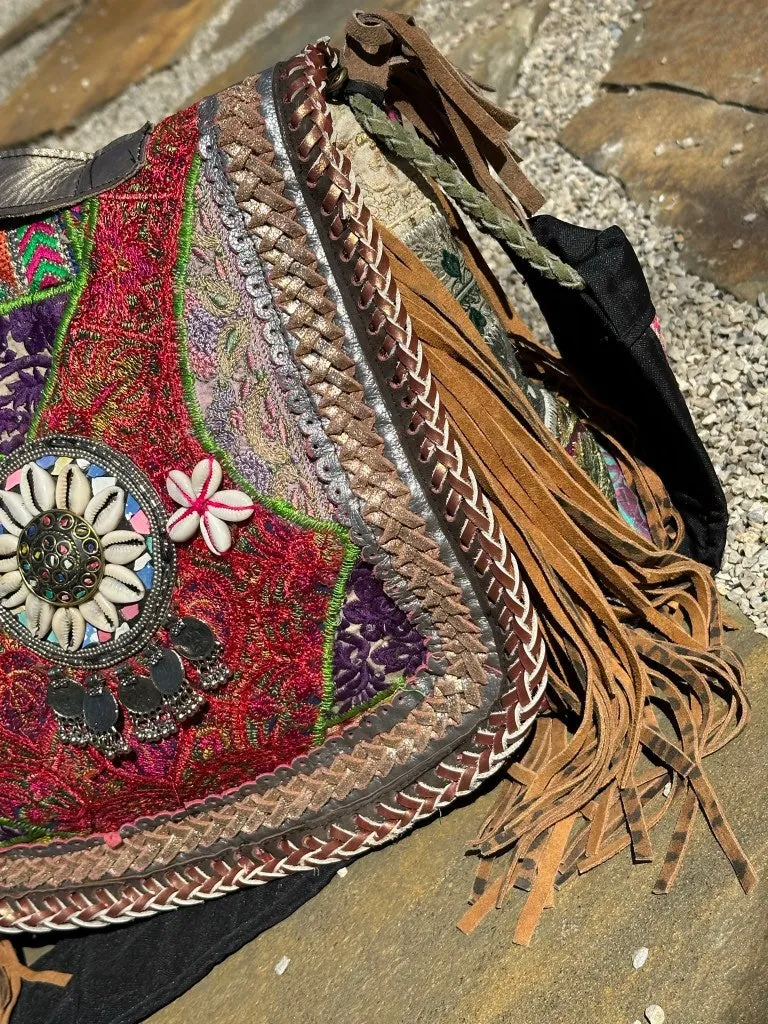 Gypsy Cheetah Fringed Bag