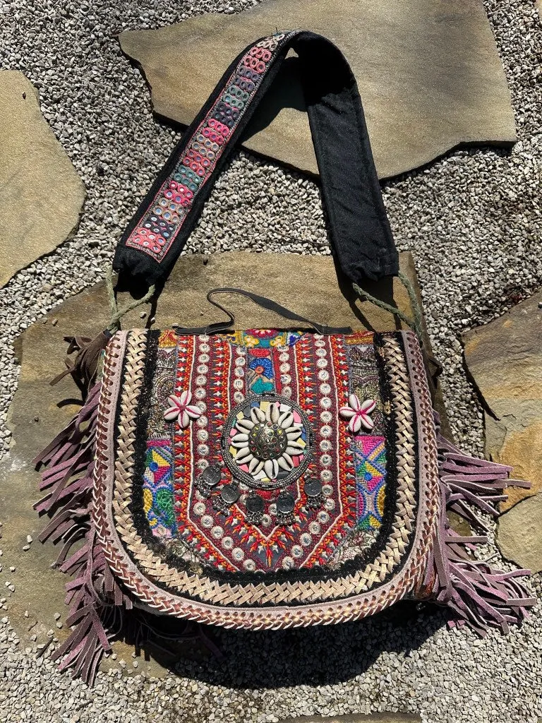 Gypsy Lavender Bliss Fringed Bag