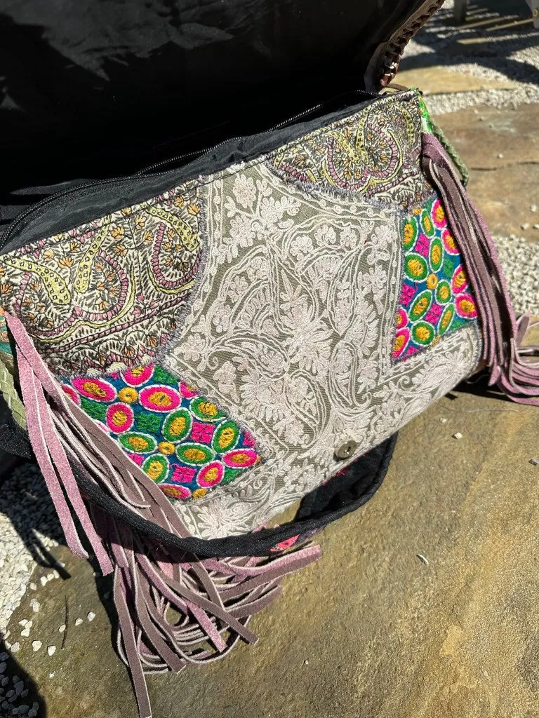 Gypsy Lavender Bliss Fringed Bag