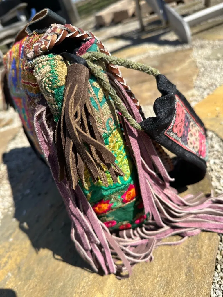 Gypsy Lavender Bliss Fringed Bag