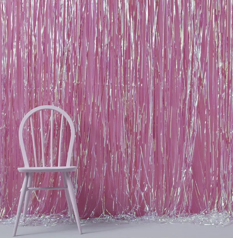 Iridescent Foil Fringe Curtain Backdrop