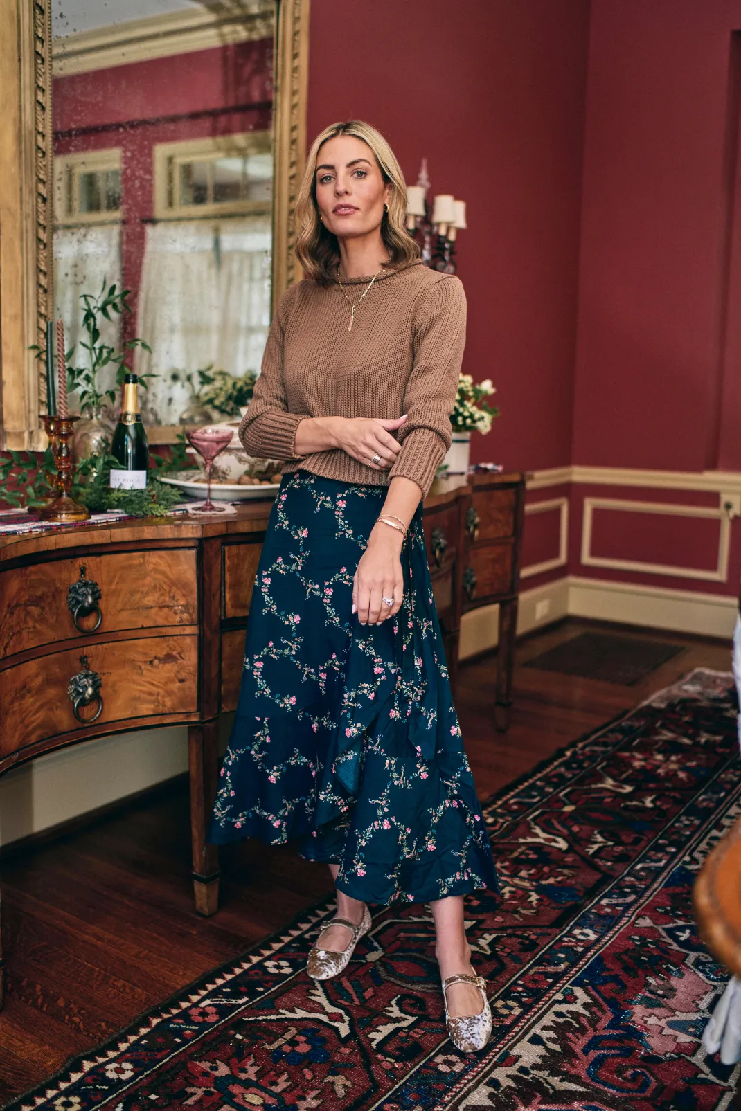 Isabel Skirt in Midnight Garden