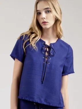 JOA Royal Woven Top