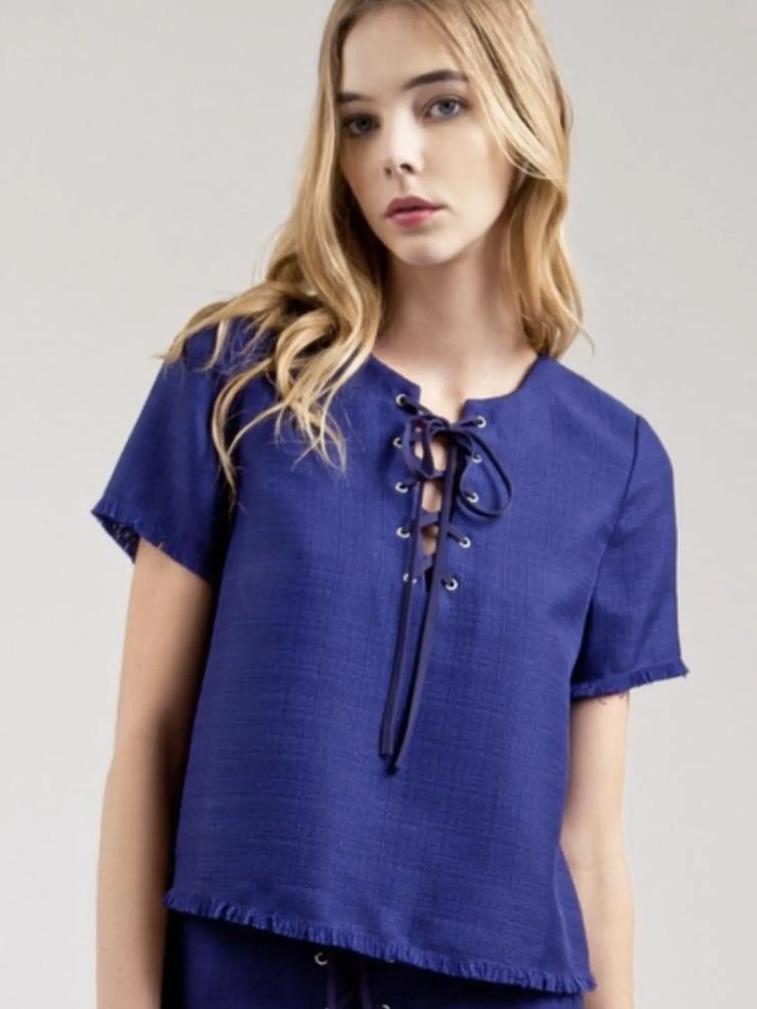 JOA Royal Woven Top