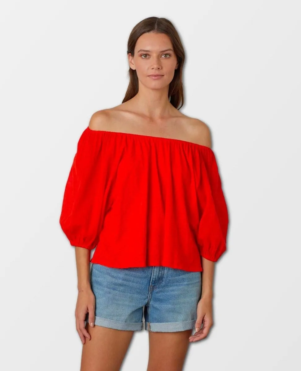 Katy Raglan Sleeve Top Cardinal
