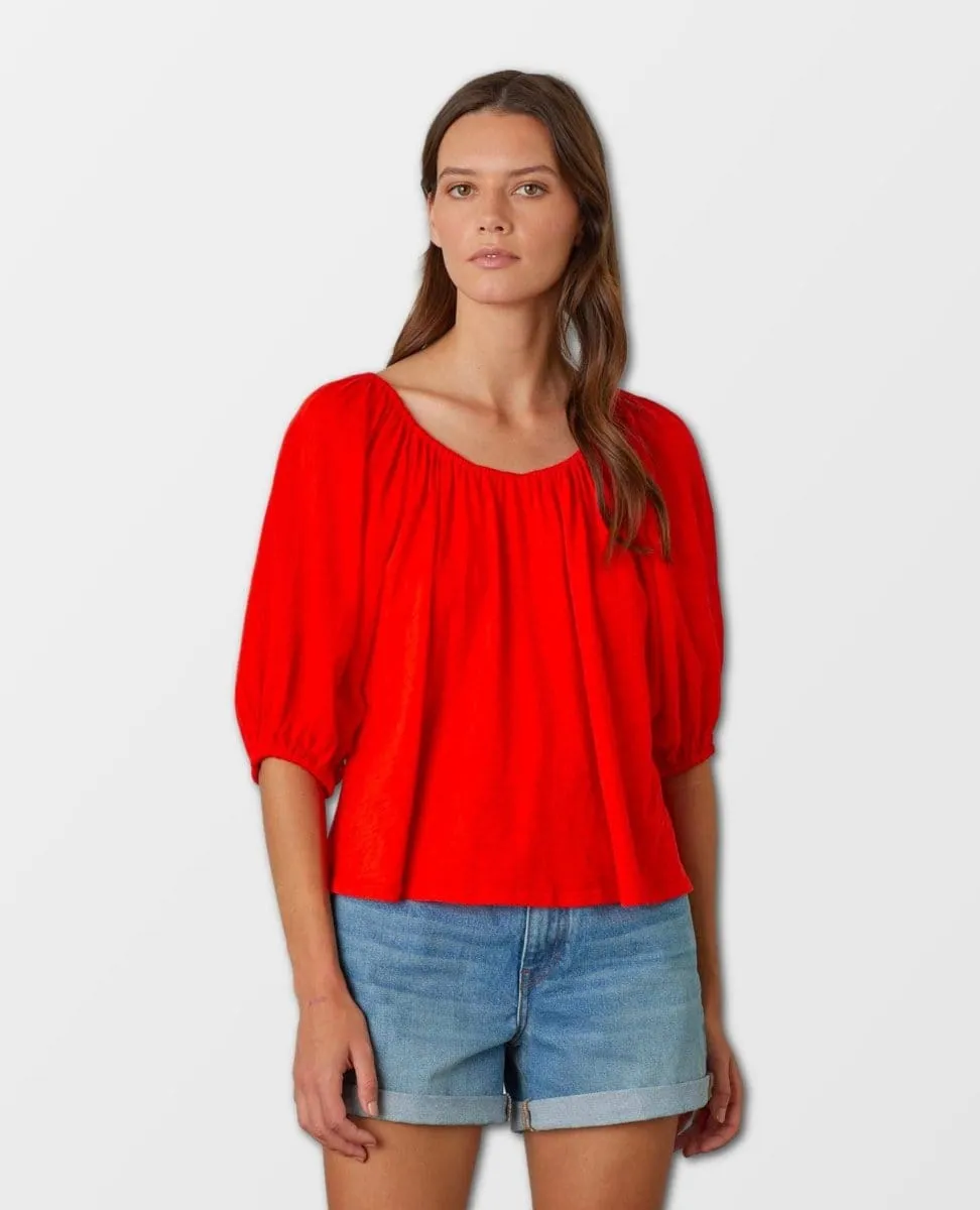 Katy Raglan Sleeve Top Cardinal