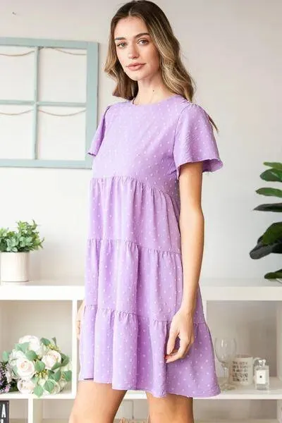 Lilac Swiss Dot Tiered Dress: Perfect for Summer