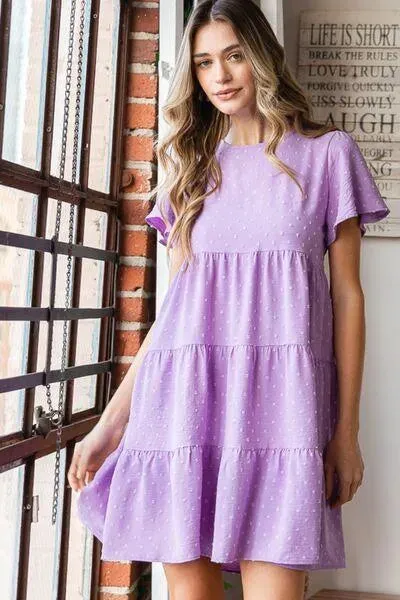 Lilac Swiss Dot Tiered Dress: Perfect for Summer