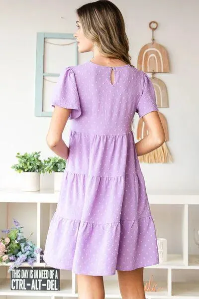 Lilac Swiss Dot Tiered Dress: Perfect for Summer