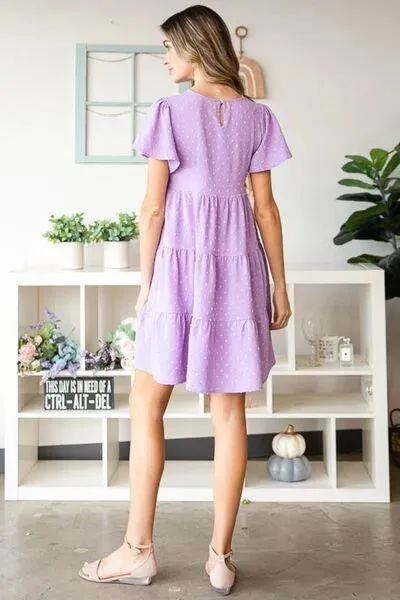 Lilac Swiss Dot Tiered Dress: Perfect for Summer