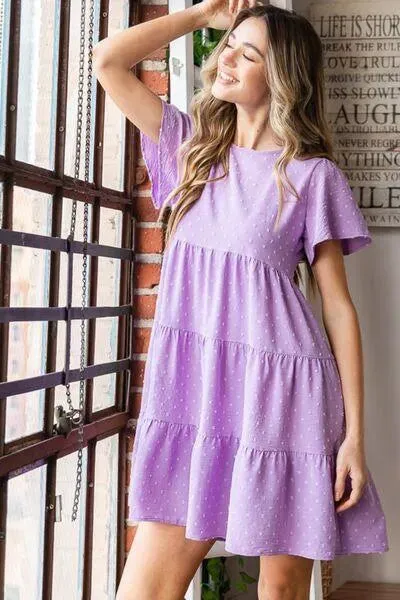 Lilac Swiss Dot Tiered Dress: Perfect for Summer
