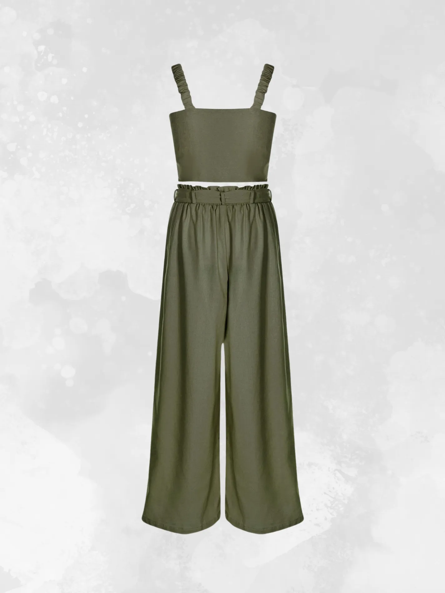Linen Palazzo Pants - Olive
