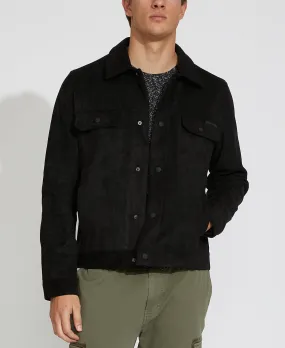Mabel Suede Trucker Jacket (Black)