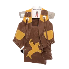 M&F® Children's Western Cowboy Brown Vest and Chap Set 5083002