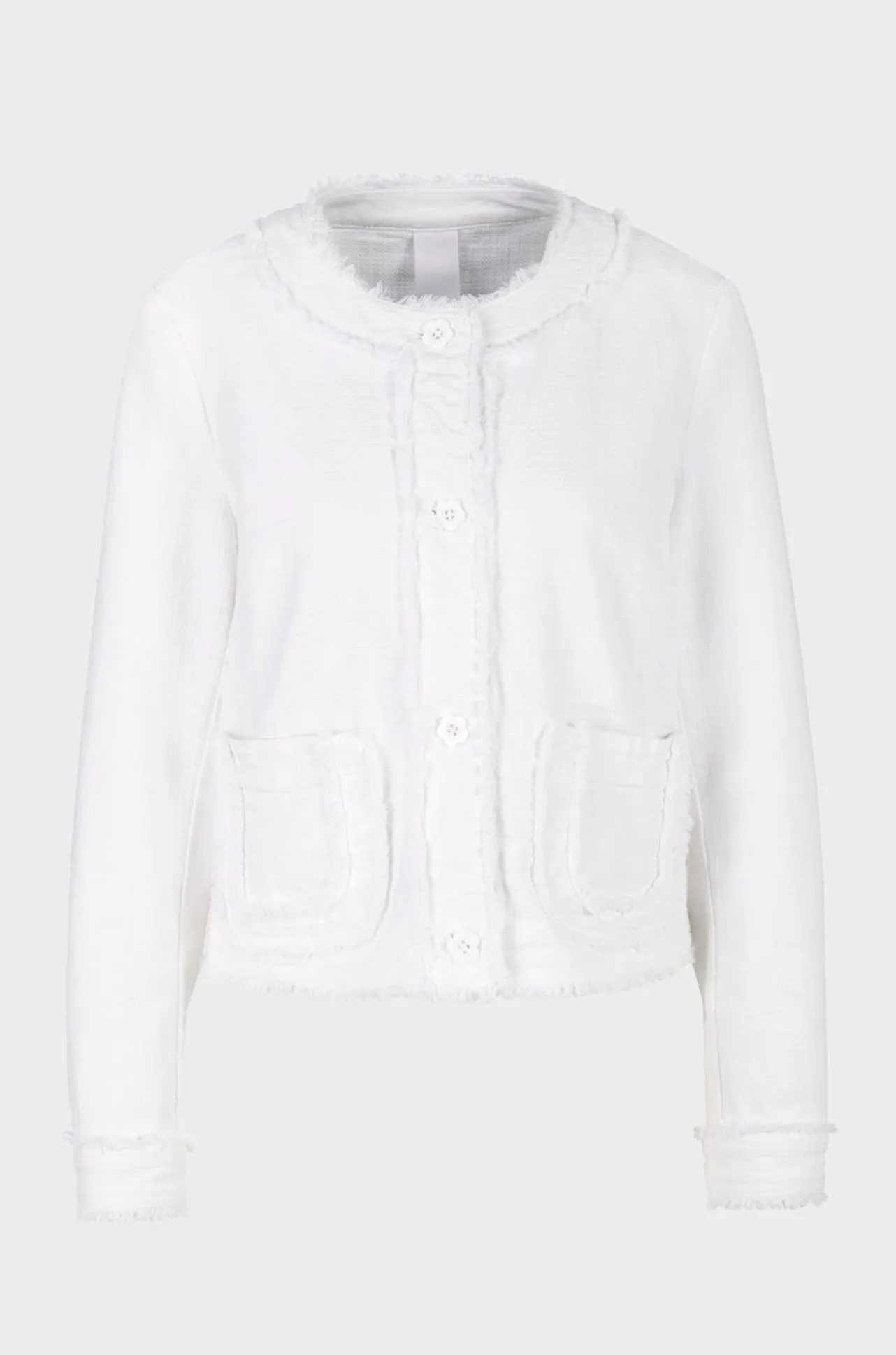 Marc Cain - Fringed Jacket with Floral Buttons