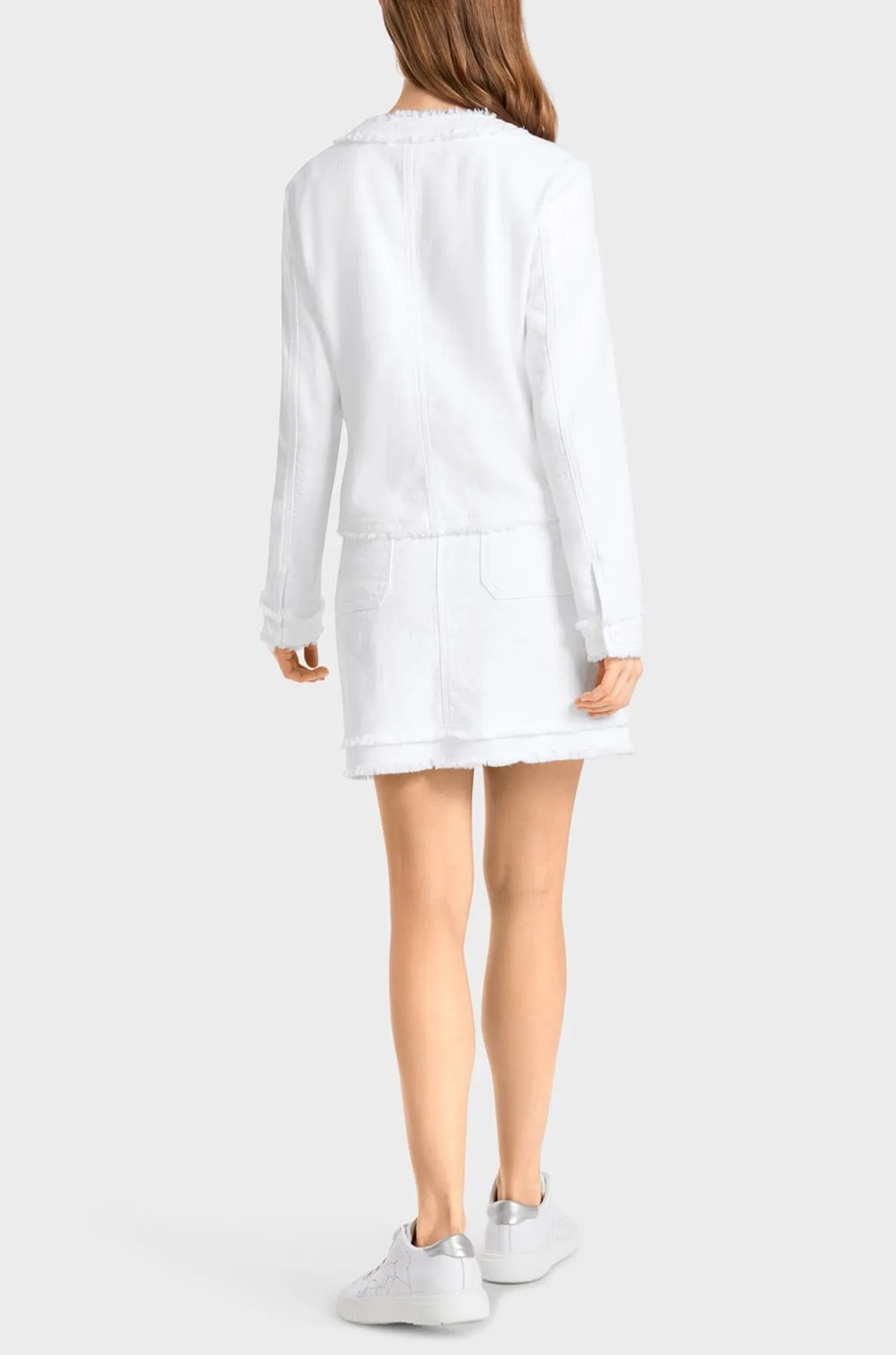 Marc Cain - Fringed Jacket with Floral Buttons