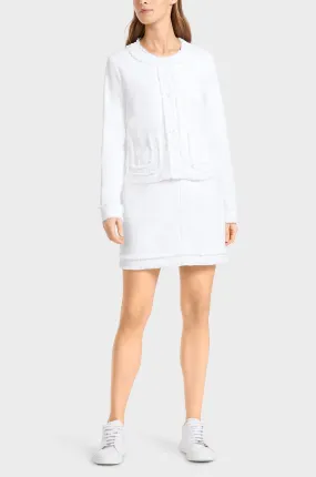 Marc Cain - Fringed Jacket with Floral Buttons