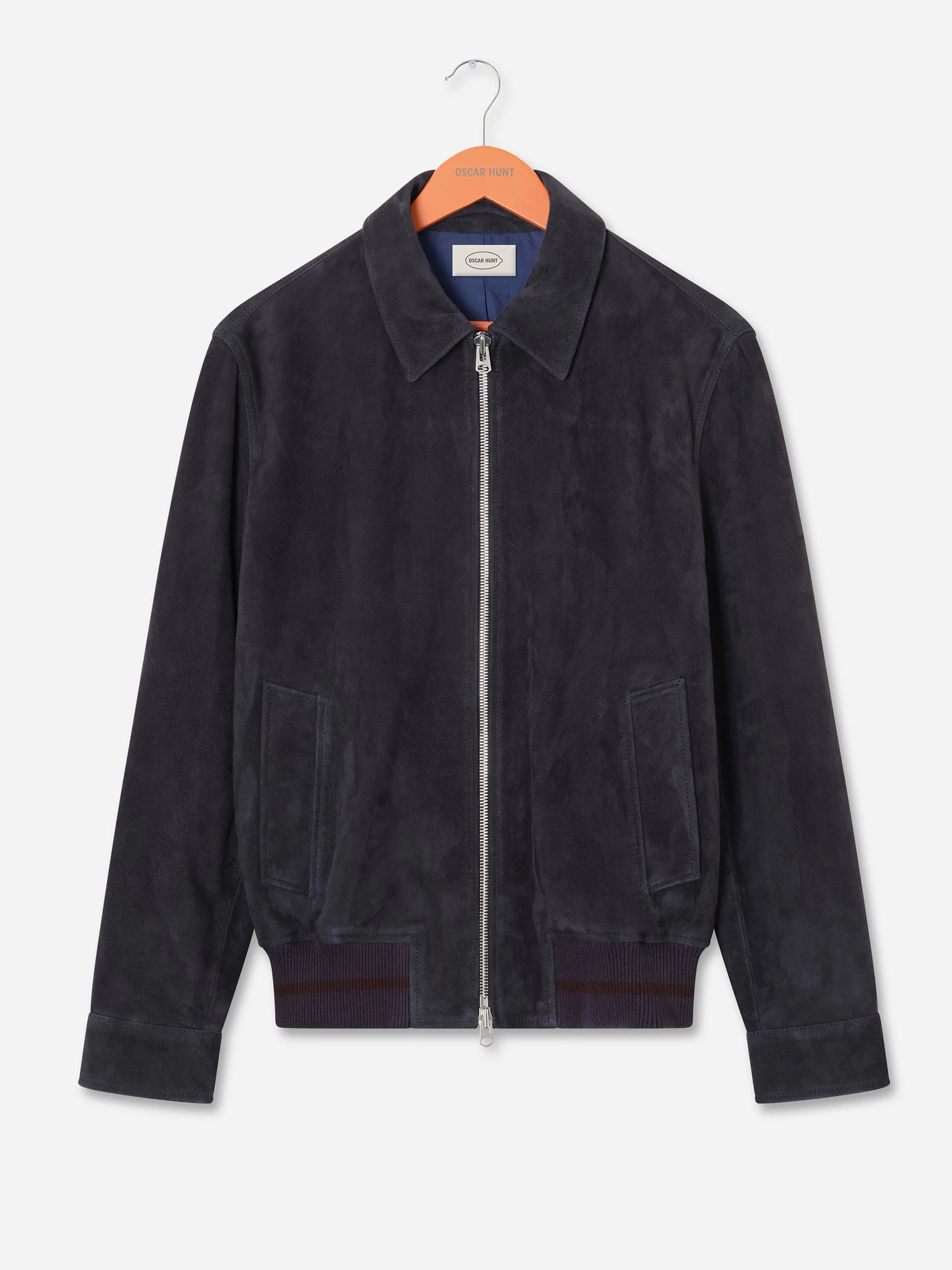Midnight Navy Suede Blouson