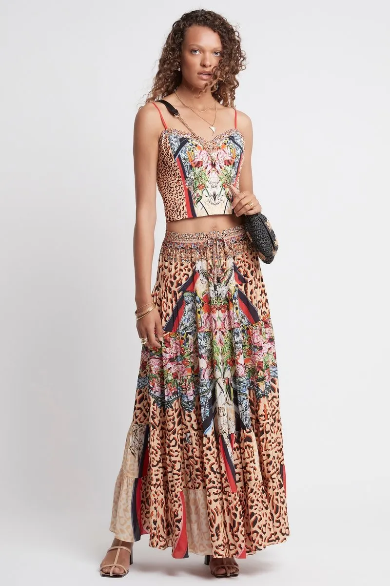 MOCHA MY LIFE SMOCKING CORSET TOP