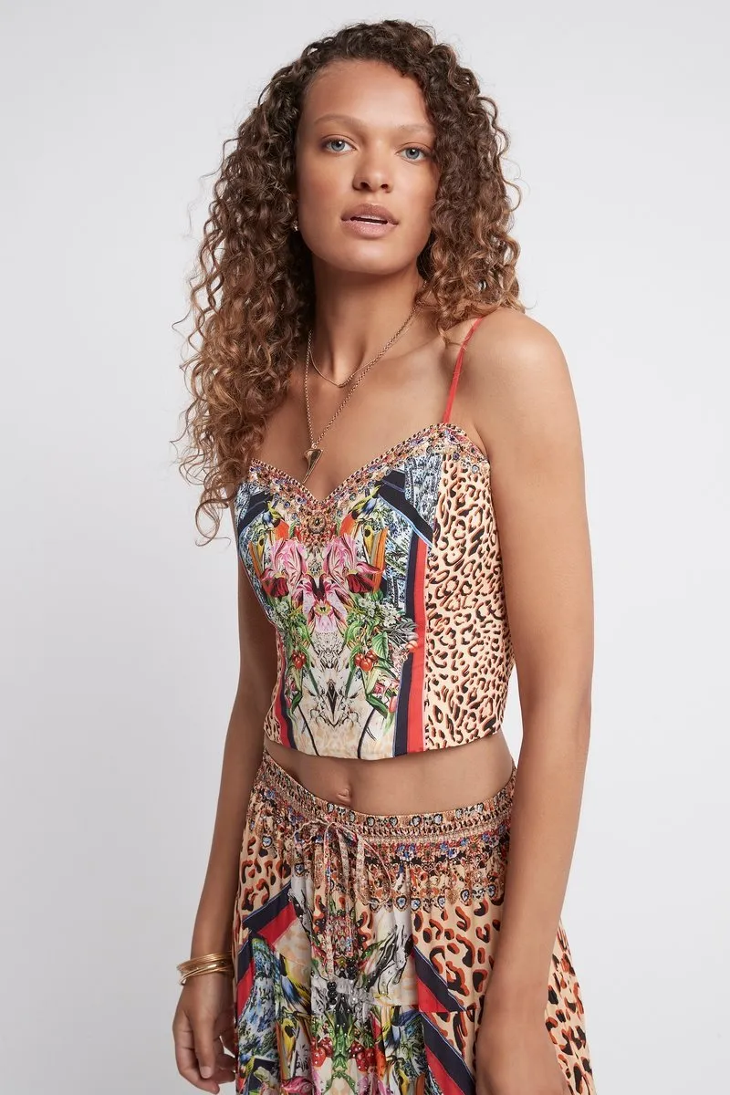 MOCHA MY LIFE SMOCKING CORSET TOP