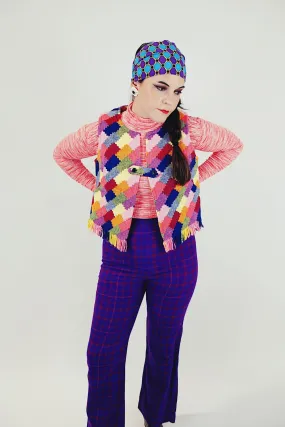 Multicolored Fringe Vest