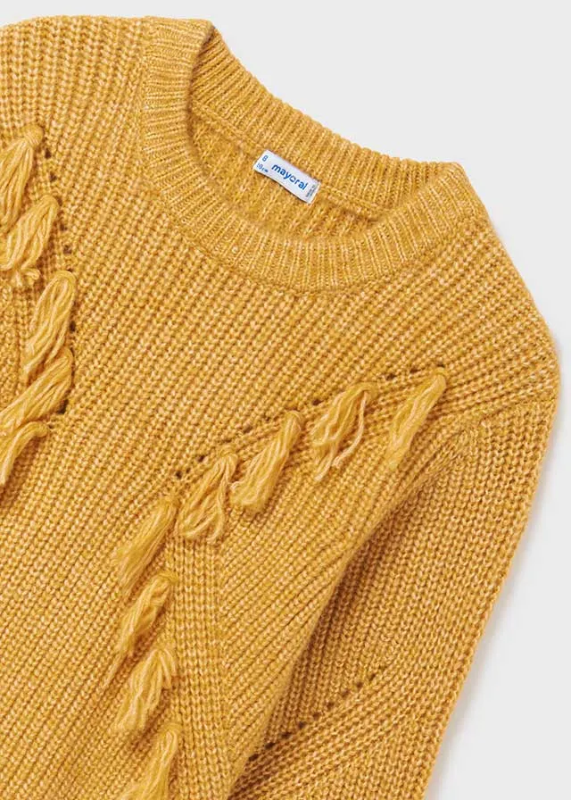 Mustard Fringed Jumper  - Select Size