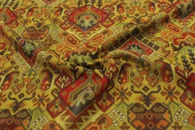 Mustard Yellow Printed Georgette Fabric
