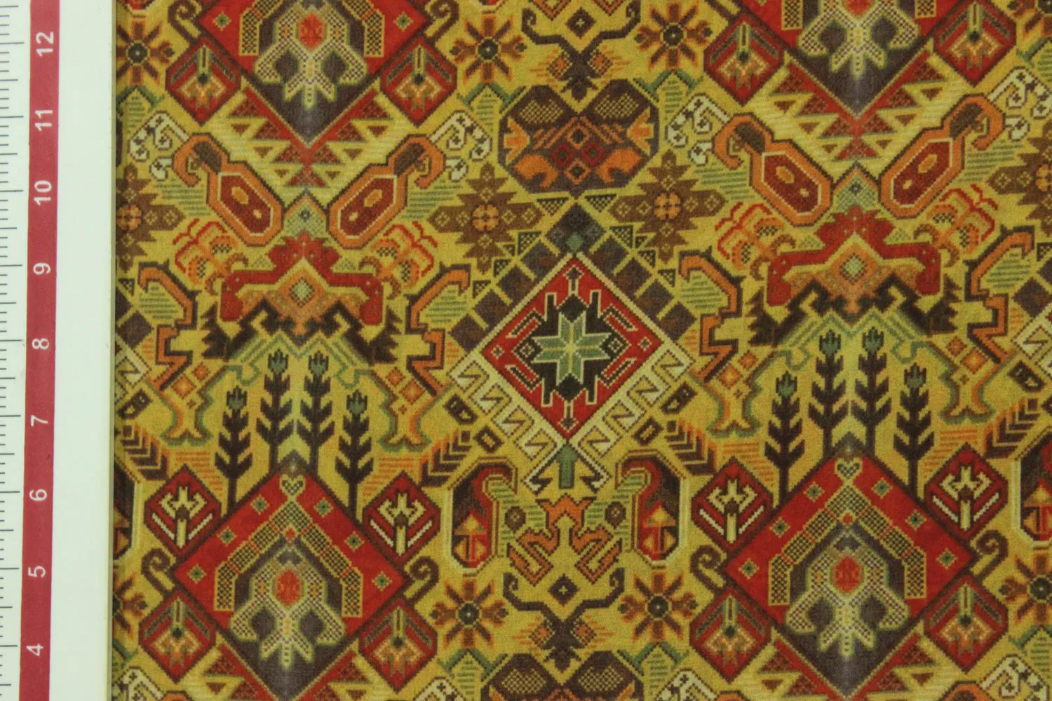 Mustard Yellow Printed Georgette Fabric