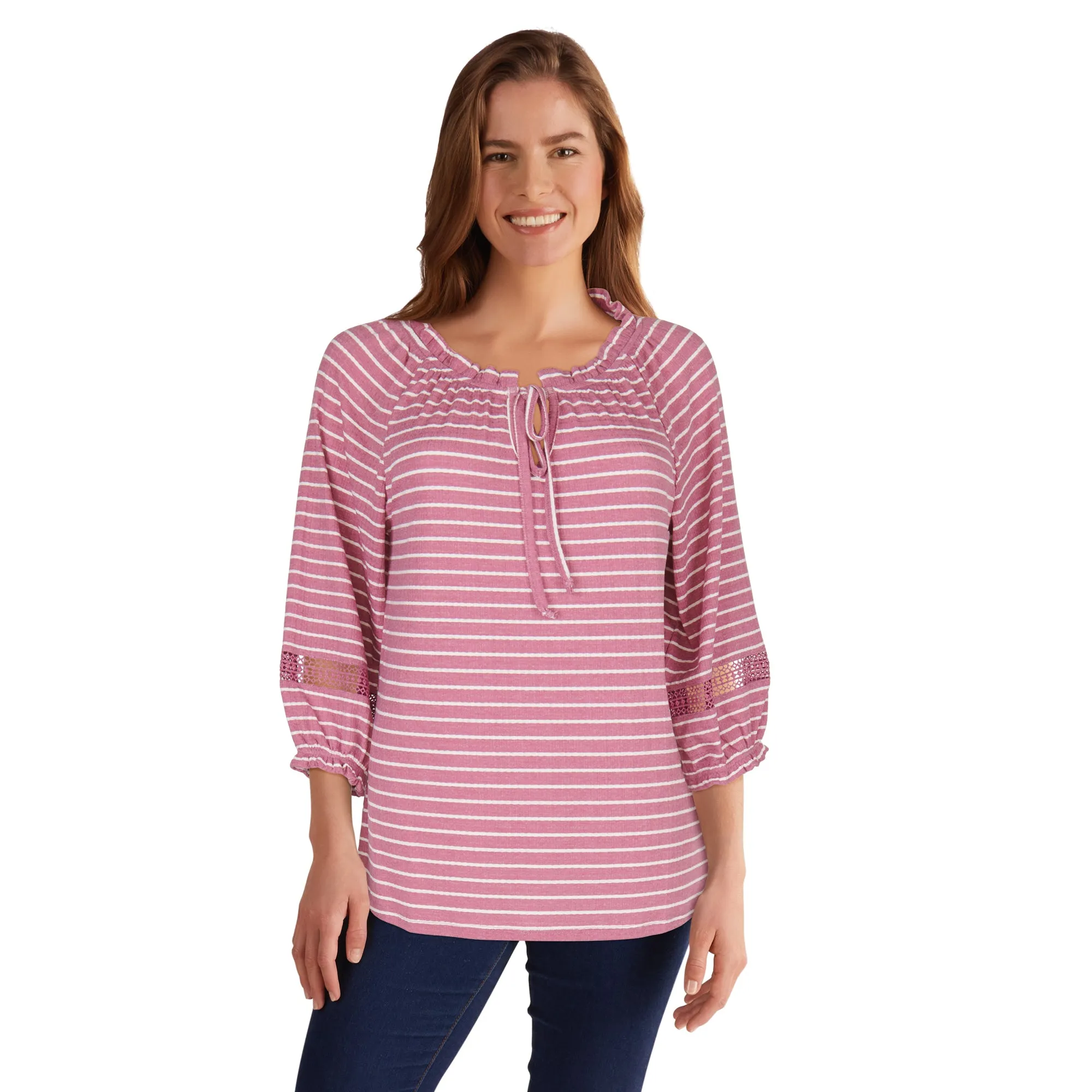 mySTYLE Women's Long Sleeve Peasant Top