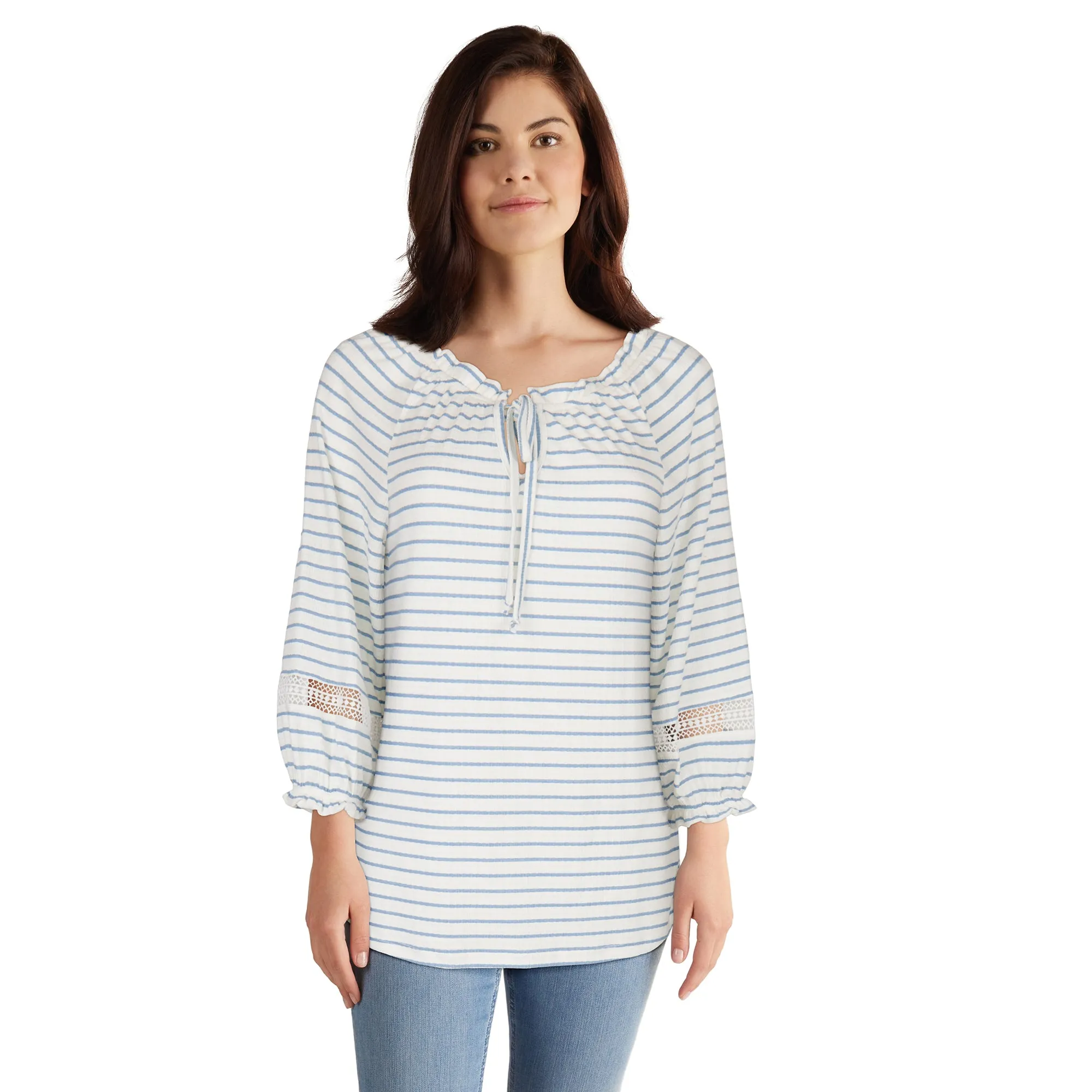 mySTYLE Women's Long Sleeve Peasant Top