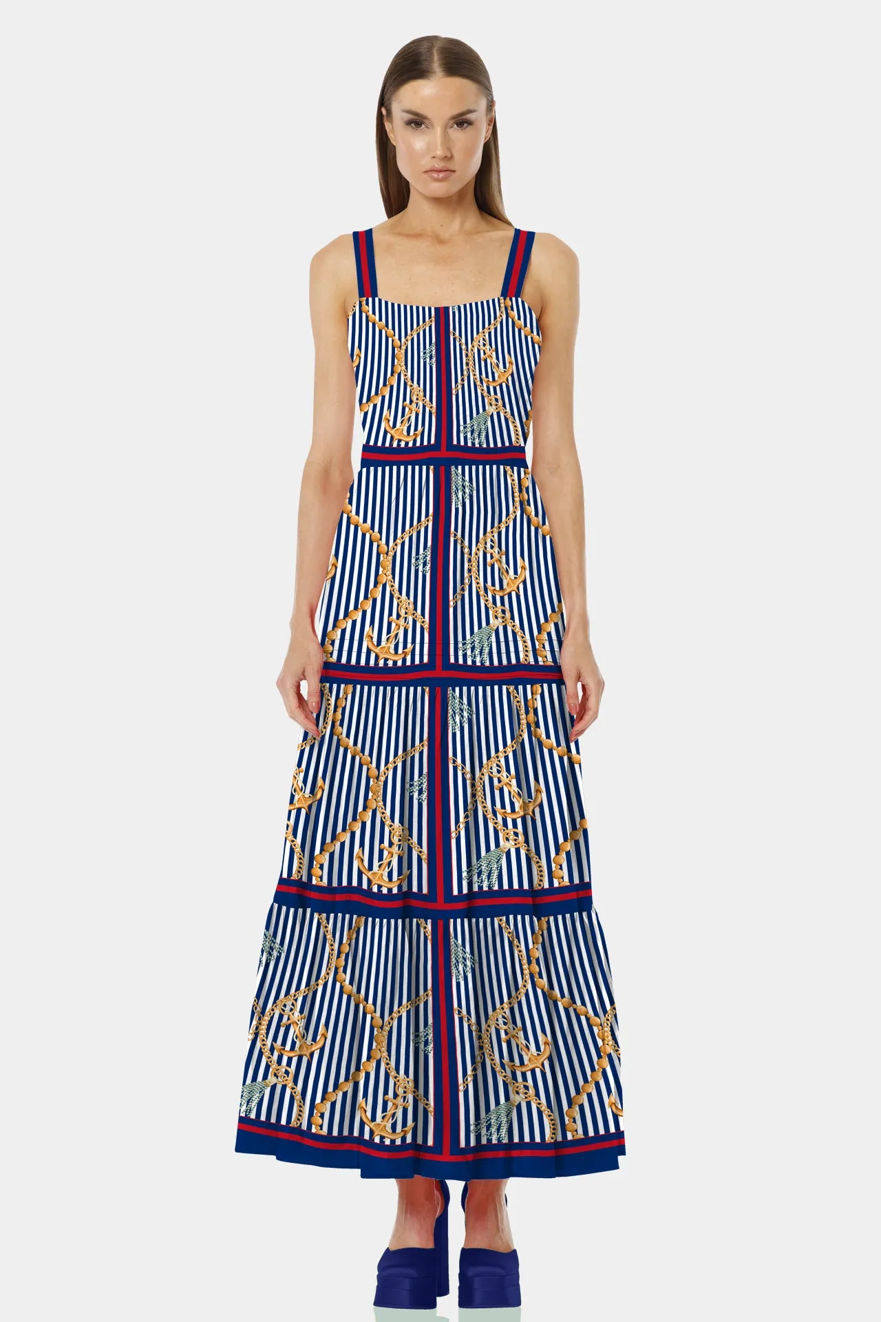 Nautical Stripes Long Occasion Dresses