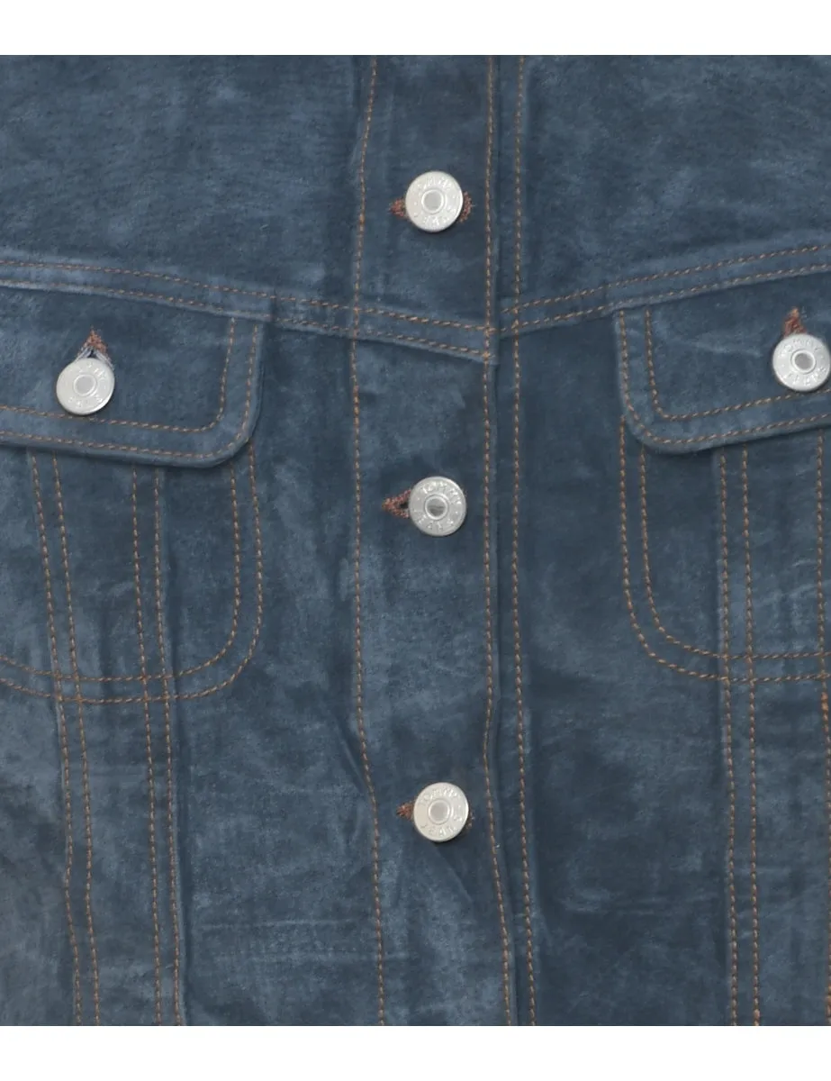 Navy Suede 1990s Jacket - M