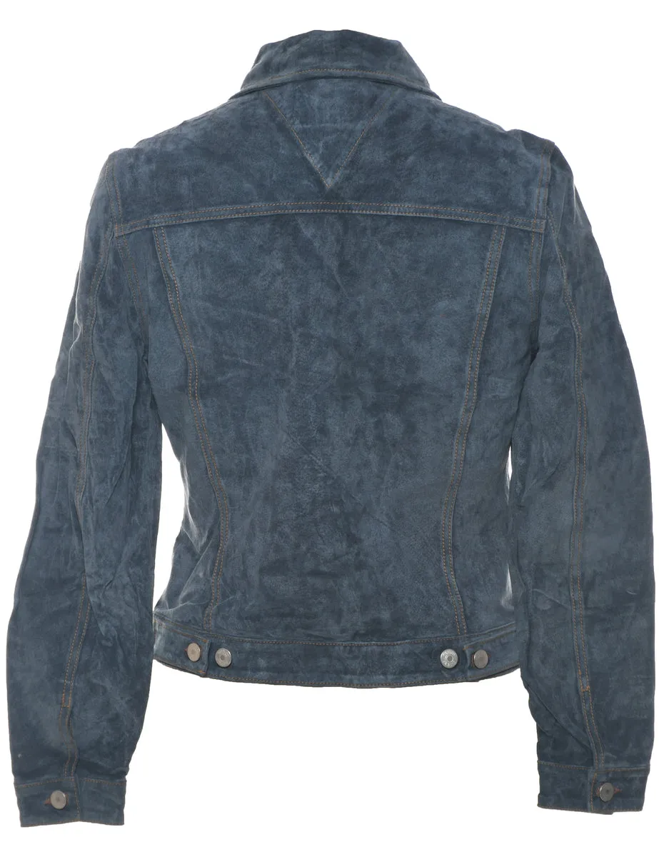 Navy Suede 1990s Jacket - M