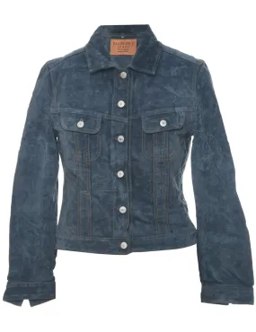 Navy Suede 1990s Jacket - M
