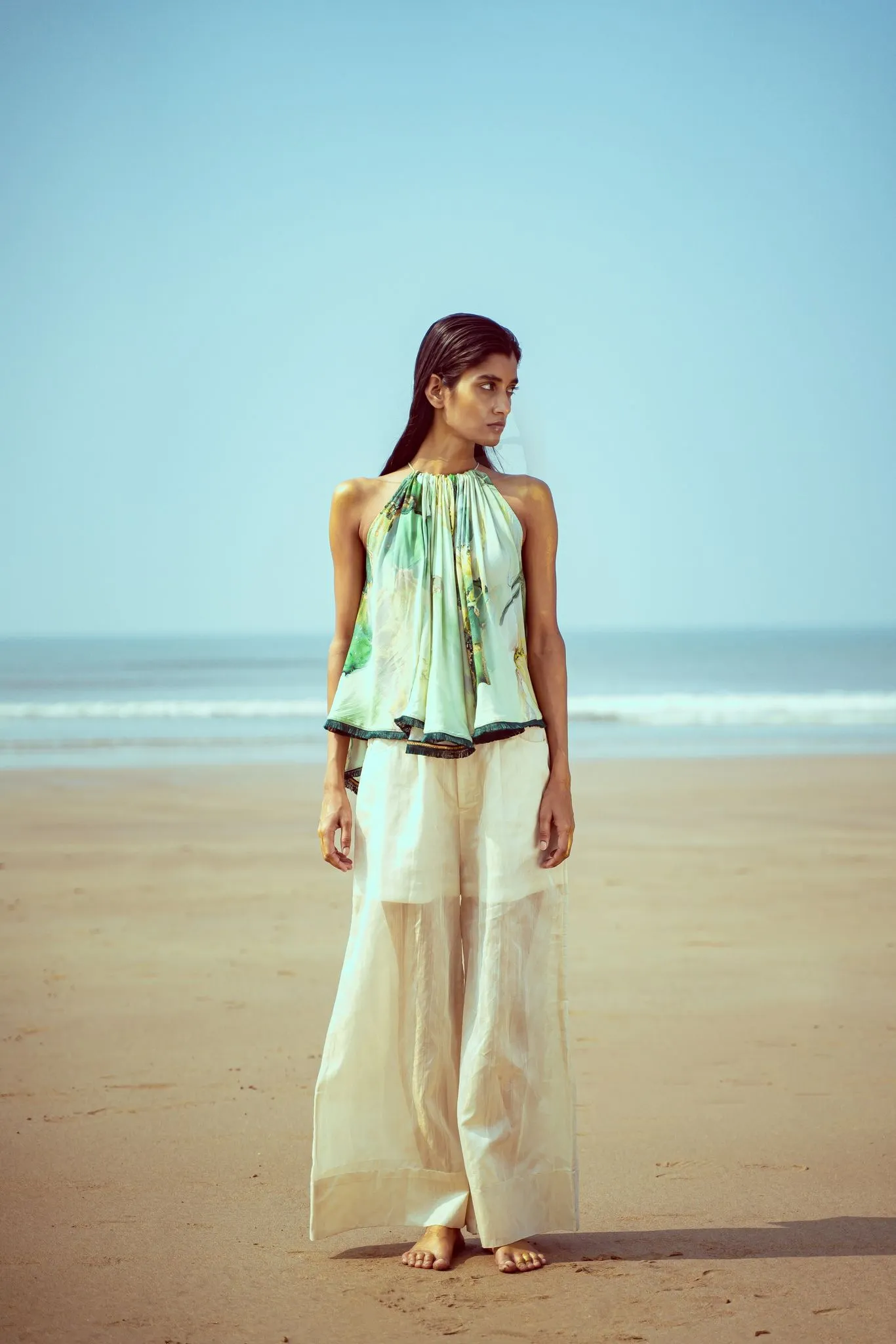 Ocean Glint Halter Top