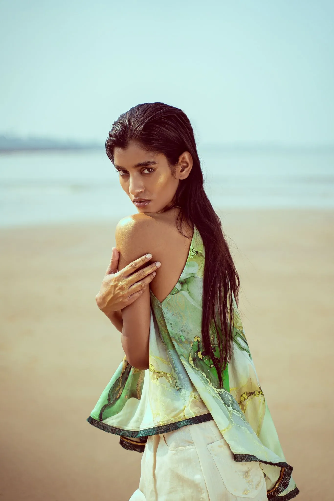 Ocean Glint Halter Top