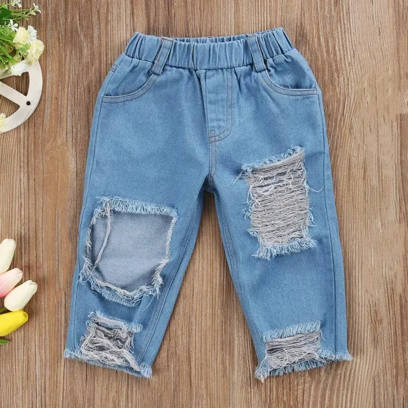 Off Shoulder Top   Distressed Jean Set