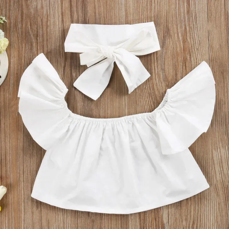 Off Shoulder Top   Distressed Jean Set