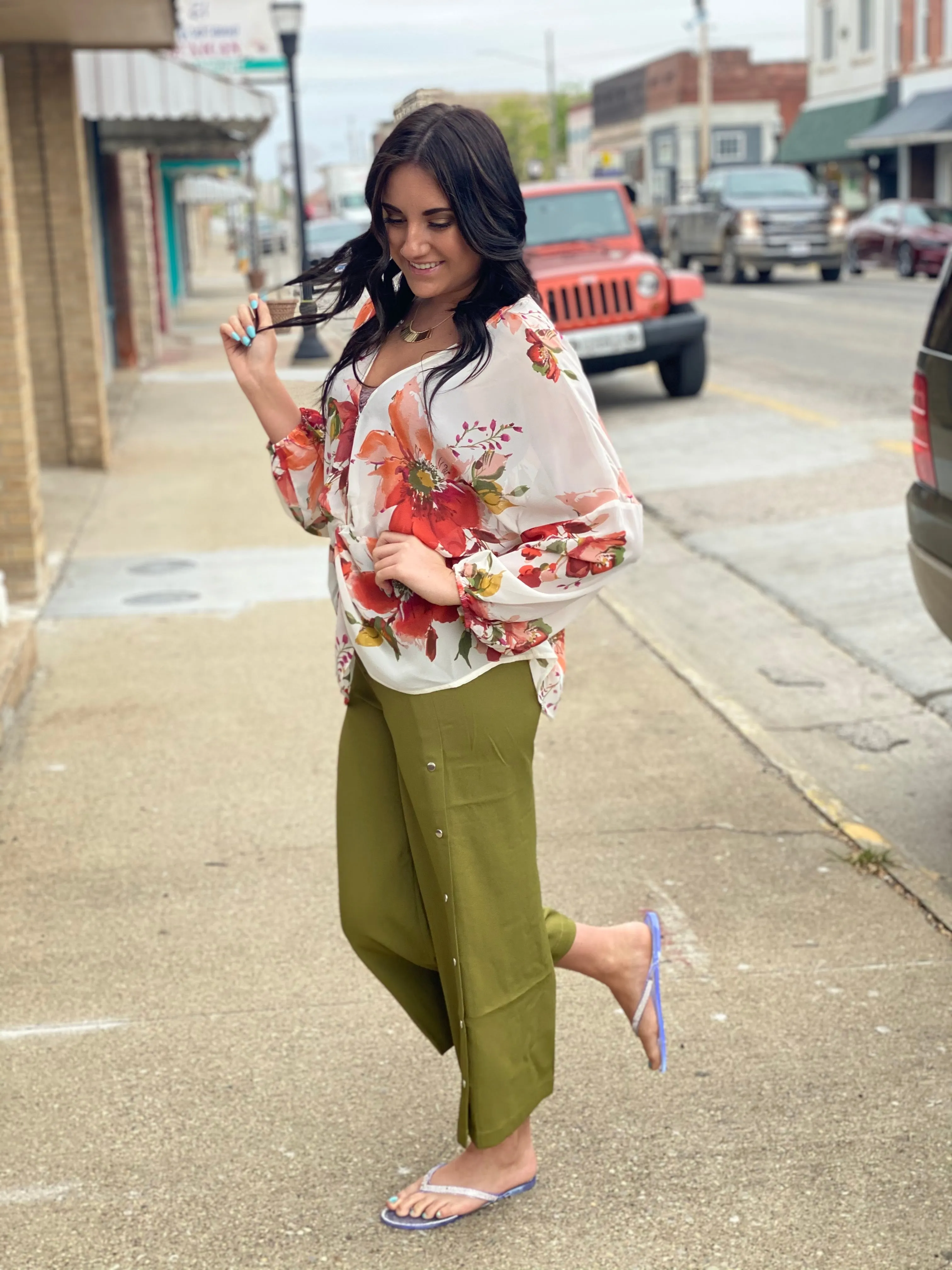 Olive My Cropped Palazzos