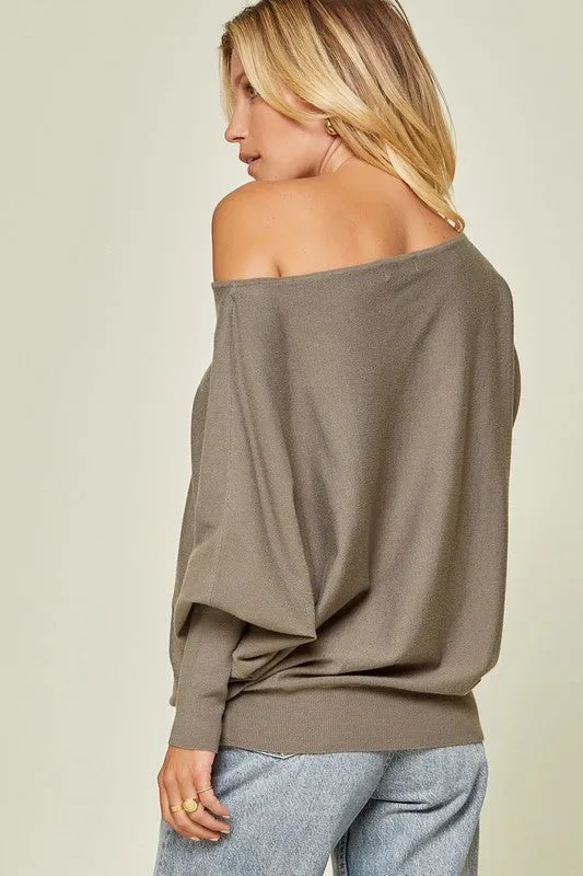 Olive Off the Shoulder Top