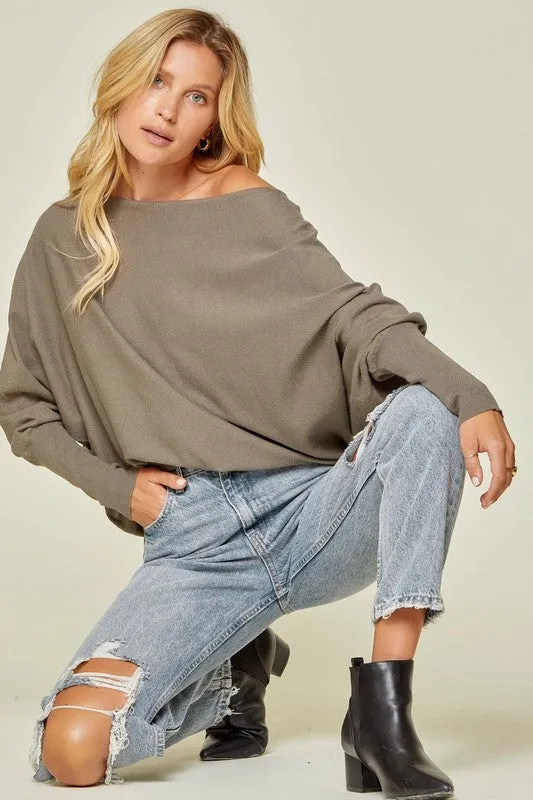 Olive Off the Shoulder Top
